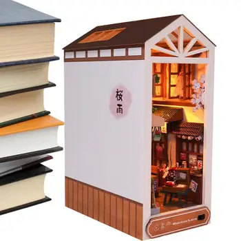 Knjižni Kotiček, Mini Kit Po Dežju Booknook Mini Kit Knjiga Dekor Knjiga Kotu Knjigo Stati DIY Miniaturni Soba Puzzle Hiša
