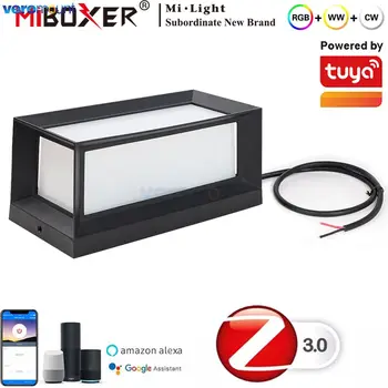 MiBoxer DC24V Zigbee 3.0 Smart Prostem Nepremočljiva 9W RGB+SCT LED Square Stenske Luči TUYA WiFi APLIKACIJO Glasovni Nadzor Koridor Verandi